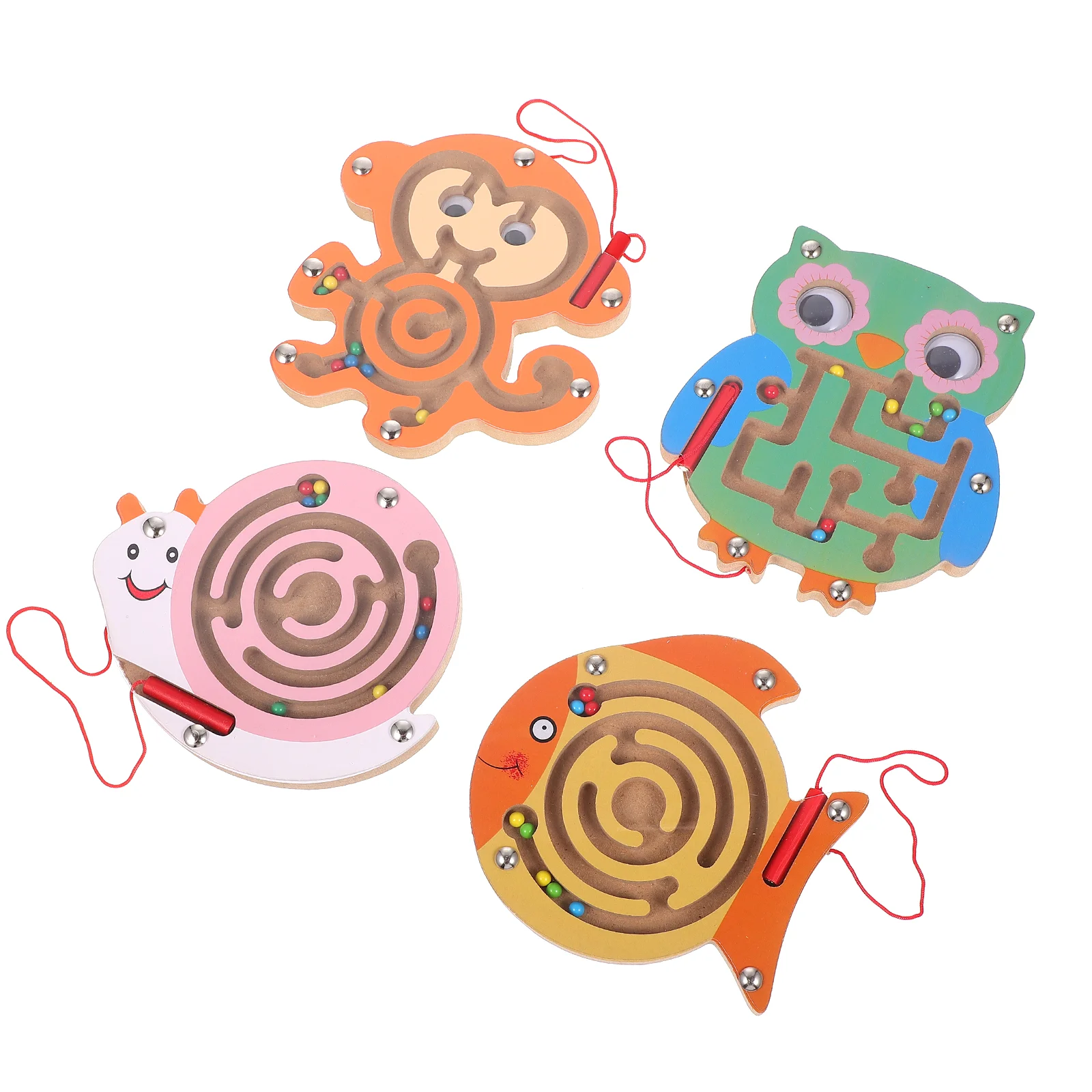 

4Pcs Creative Magnetic Pen Maze Magnetic Rolling Bead Maze Educational