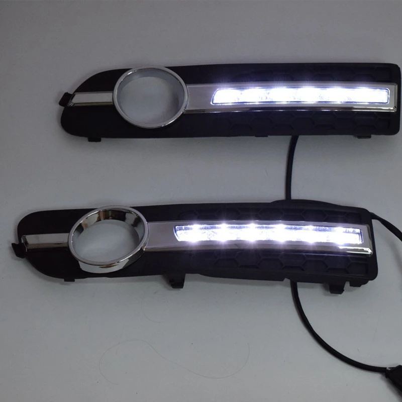 White СВЕТОДИОДНЫЙ DRL Дневной светильник противотуманная фара автомобиля 12V для бега светильник s для Volvo S80 2009-2013 - Цвет: White