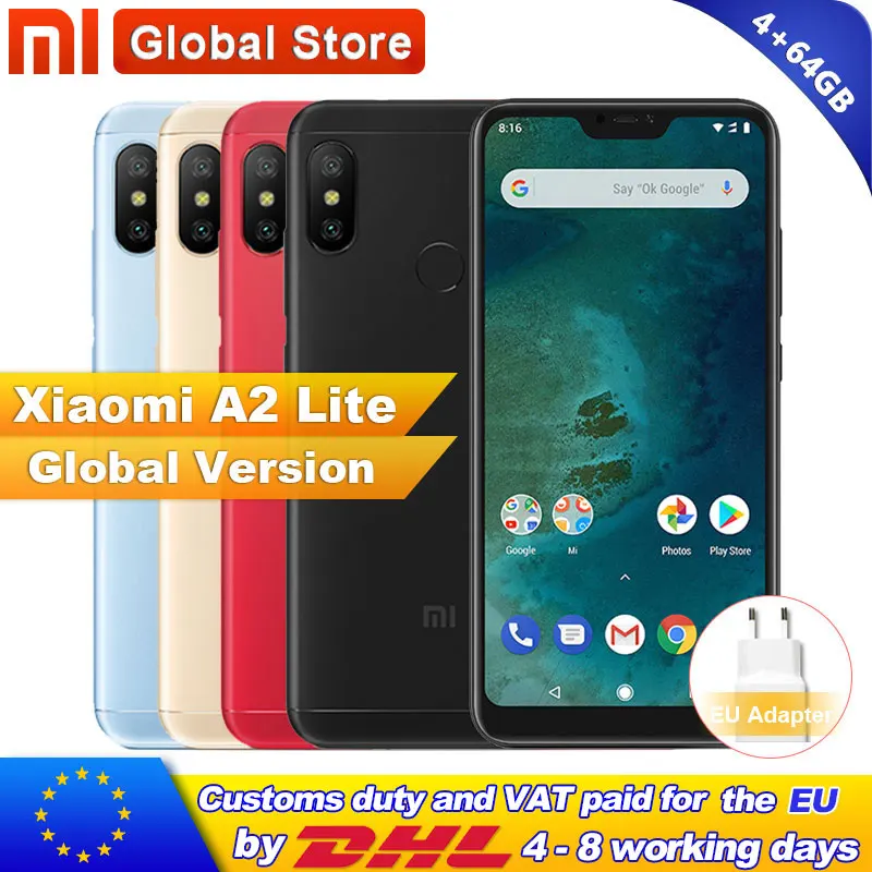 Глобальная версия Xiaomi A2 Lite 4 Гб 64 Snapdragon 625 Восьмиядерный телефон 5 84 &quot19:9 полный