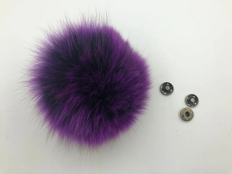15 см натуральный животный Hairball Hat помпон ручной работы DIY действительно енот большой волос шар шляпа помпон с пряжкой