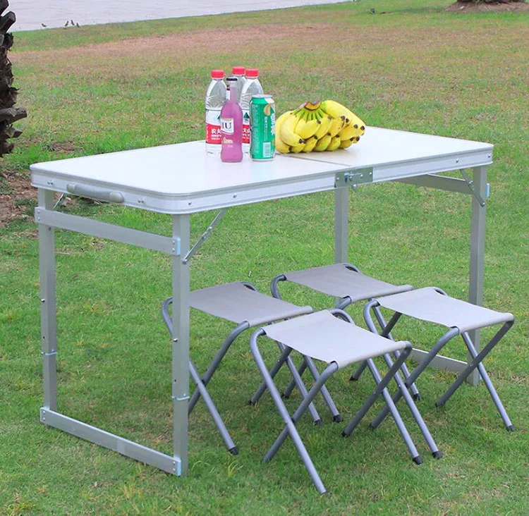 저렴한 야외 캠핑 테이블 의자 피크닉 테이블 알루미늄 합금 캠핑 테이블, 방수 초경량 내구성 휴대용 접이식 테이블 좌석