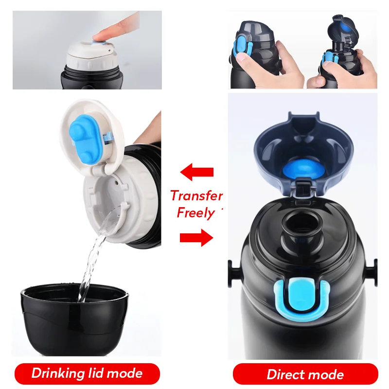 Дорожный термос 800 мл из нержавеющей стали кружка уличный вакуумная фляжка