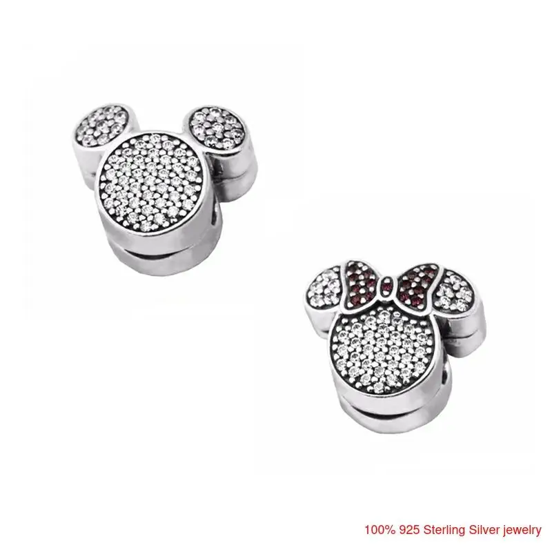 

Popular Silver Charms Girl & Boy Sparking Ears Clips Fits For European Charms Bracelets For Woman DIY Beads Jewelry Making