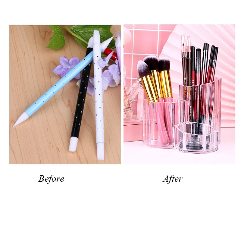 Acrylic Makeup Brush Pencil Tattoo Pen Holder Organizer Rack Shelf Display Dryer Stand Storag Case Beauty Tool Tear off Sticker | Красота и