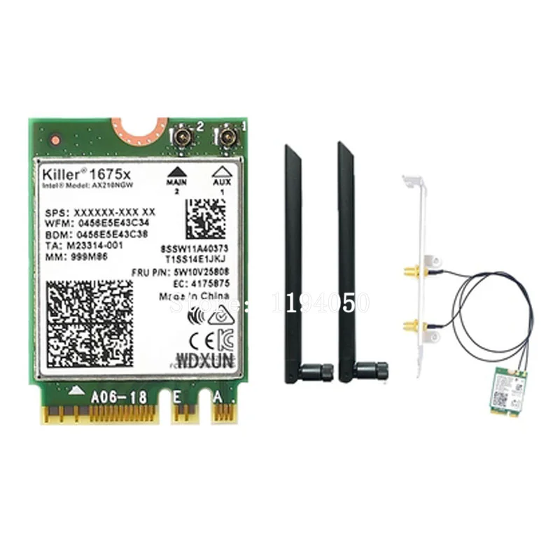 Ноутбук Killer 1675x AC двухдиапазонный 2 4 Гбит/с Wi-Fi 6E AX210 карта AX210NGW 802.11AX Bluetooth 5 для Windows