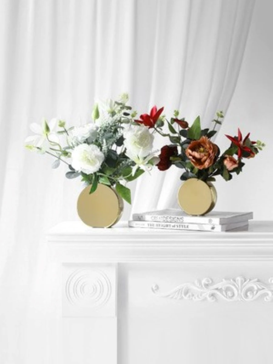 

Nordic gold plating vase modern minimalist desktop decoration home living room cabinet decoration furnishings