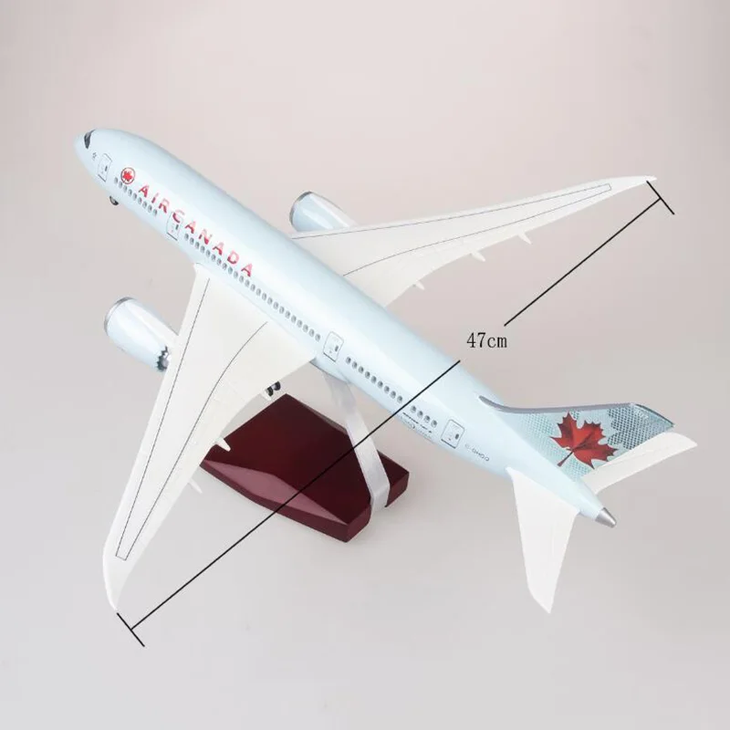 1/130 весы 47 см самолет B787 Dreamliner Канада авиакомпаний Модель W светильник и колеса