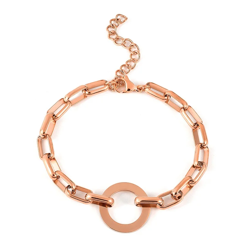 Винтажный круглый прямоугольный браслет-цепочка в стиле панк для мужчин и женщин