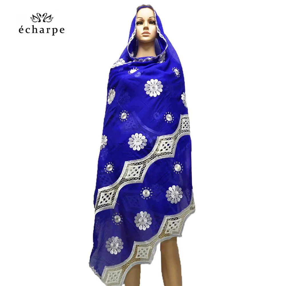Африканская Женская шаль мусульманский шарф больших размеров для Шали