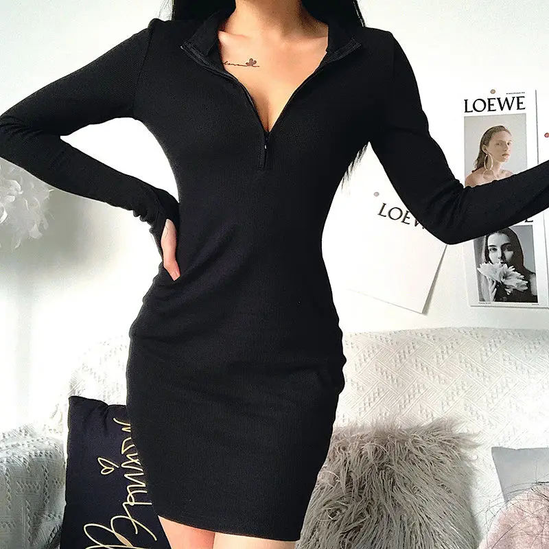 

Платье в рубчик на молнии, Новинка лета, Корейская облегающая короткая юбка, Женская яркая универсальная юбка на бедрах