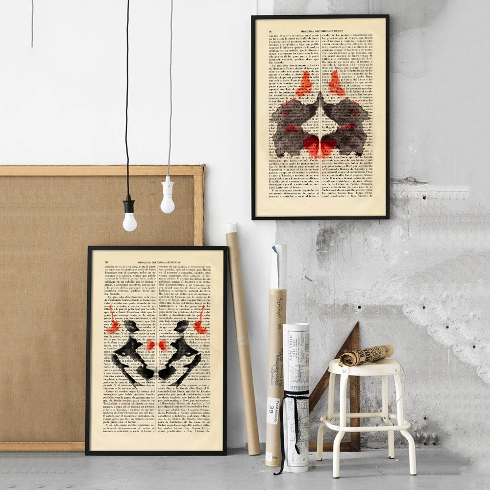 Рисование на стене Rorschach Test ink рисование холсте психологов постеры и принты