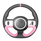 Рука сшитый черный натуральная кожа чехол рулевого колеса автомобиля для Renault Twingo 3 2014 2015 2016 2017 2018 2019 2020