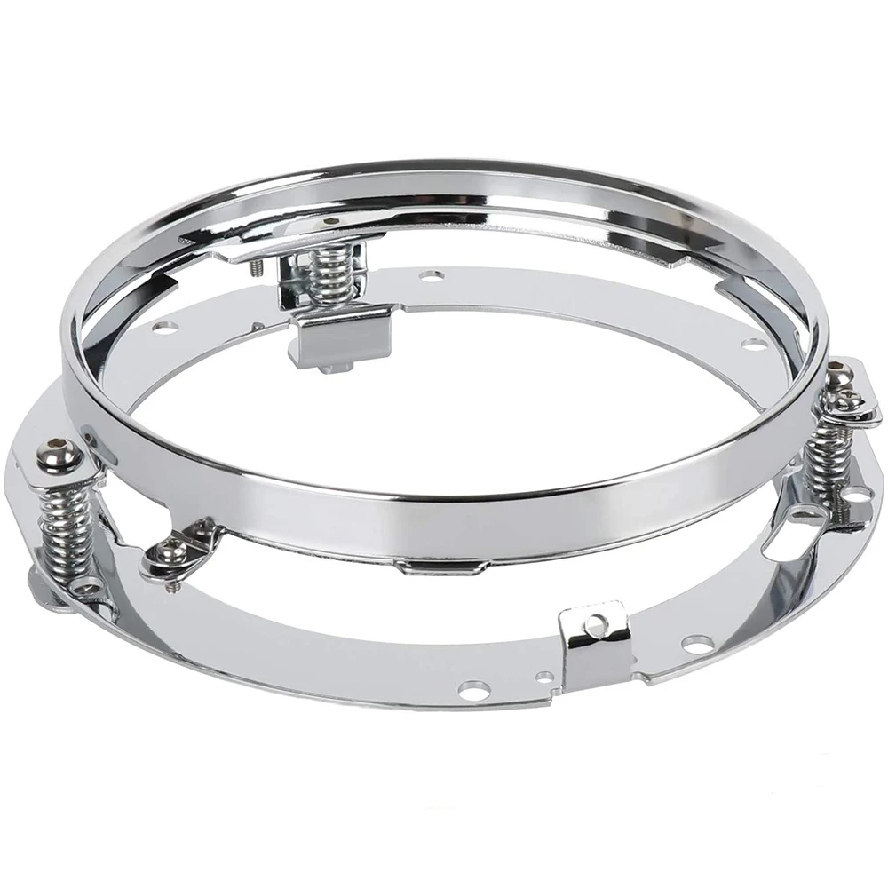 

7inch Round Headlight Ring Mounting Bracket for Street Glide Road King Electra Glide Headlight Mount(Silver)