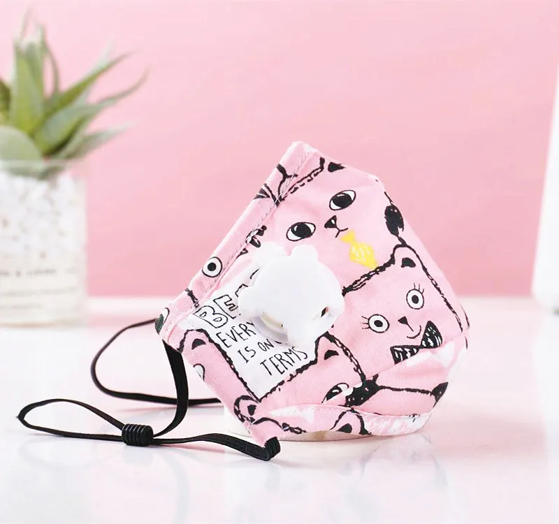 От 3 до 12 лет мультяшная маска для детей PM2.5 воздухопроницаемая Пылезащитная лица