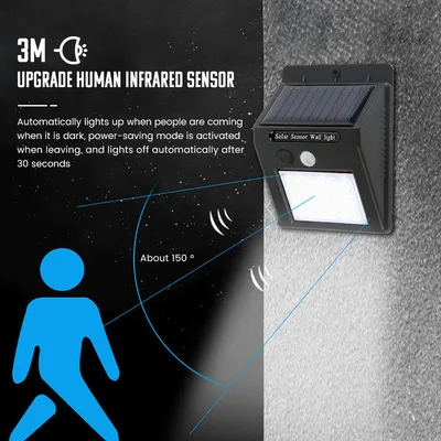 

LED Solar Light Outdoor Solar Lamp with Motion Sensor Solar Powered Sunlight Spotlights for Garden Decoration