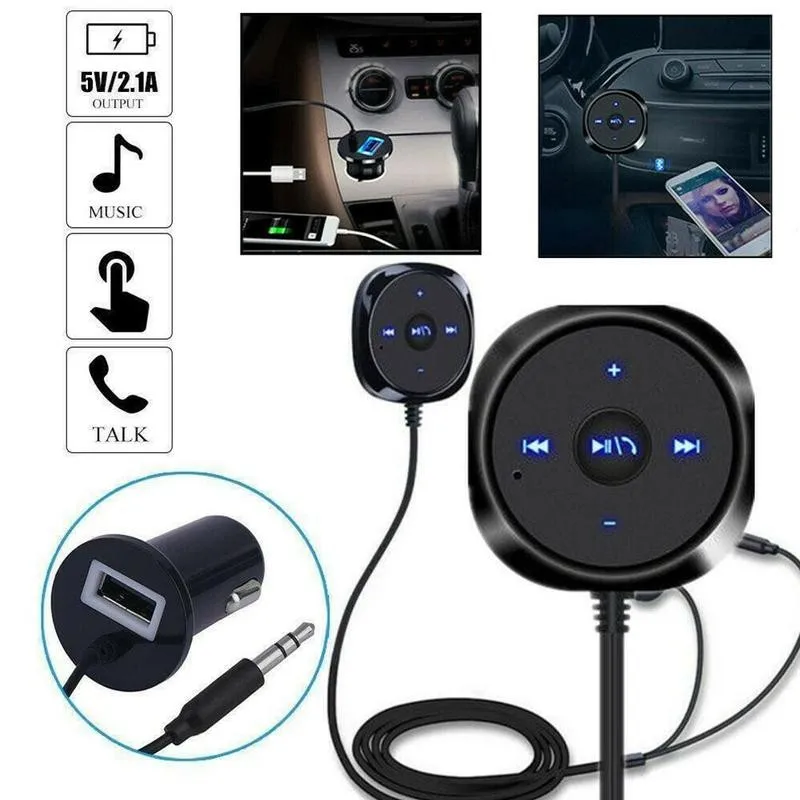 

Bluetooth Receiver Aux 3.5mm Audio Receiver Adapter Kit Bluetooth Handsfree Charger Car Player Car Music USB A2DP 2.1A Wire Z8Y8