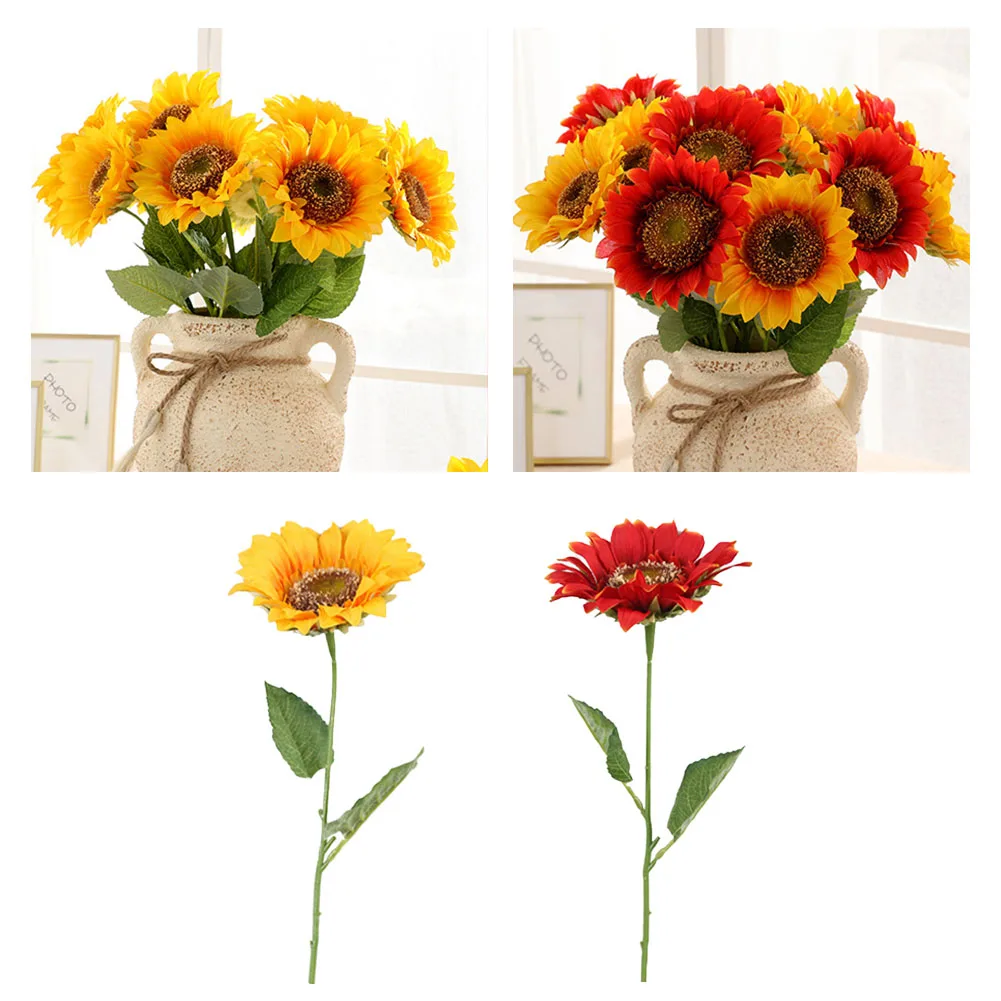 1 шт искусственный подсолнух домашний сад забор украшения парка яркие поддельные