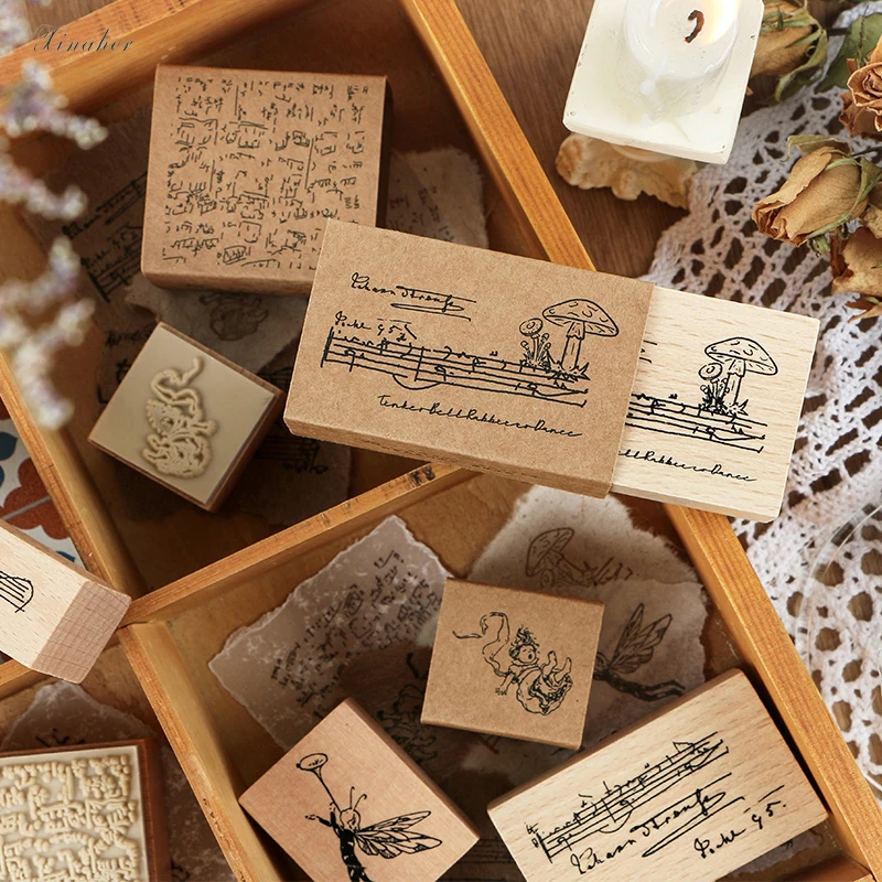 XINAHER винтажные эльфы с музыкой в лесу декоративный штамп для скрапбукинга