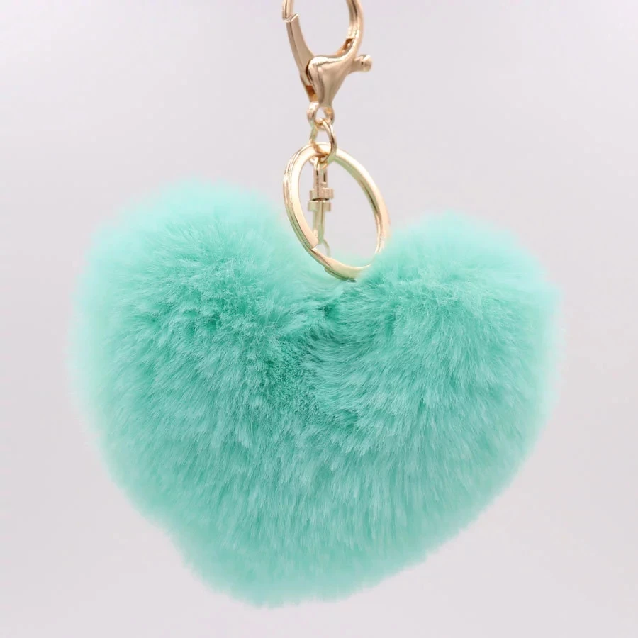 

Heart Pompoms Keychain Multicolor Pom-pom Key Chain Ladies Handbag Key Ring Handmade Accessories Key Chain Pendant Decoration