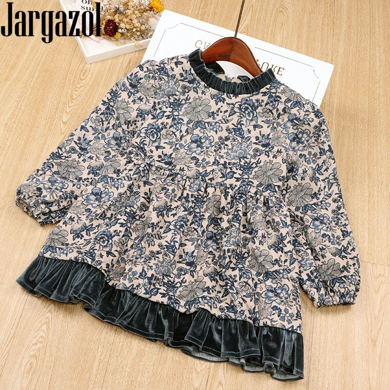 Jargazol платье для маленьких девочек зимний флисовый Детский костюм Vestidos с