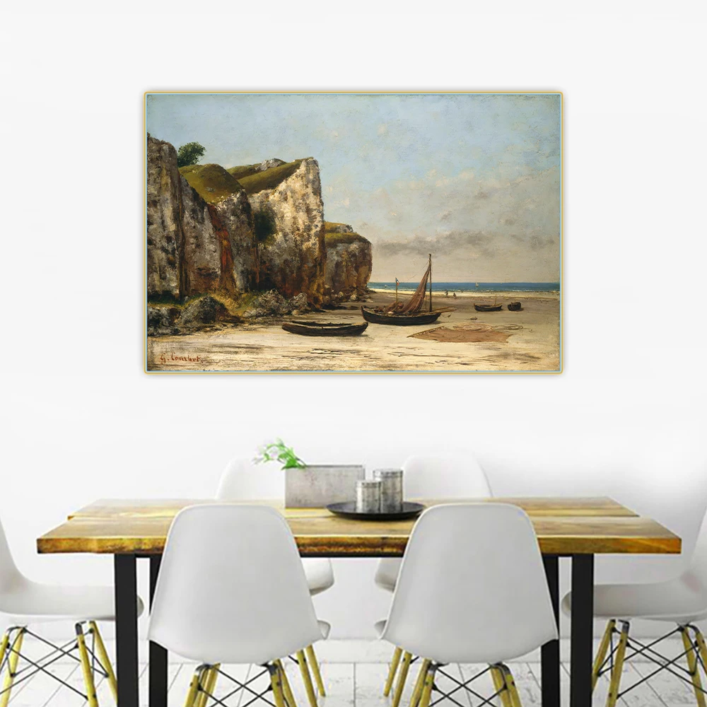 Художественная Картина на холсте Citon Gustave Courbet 》 пляж в Нормандии картина маслом