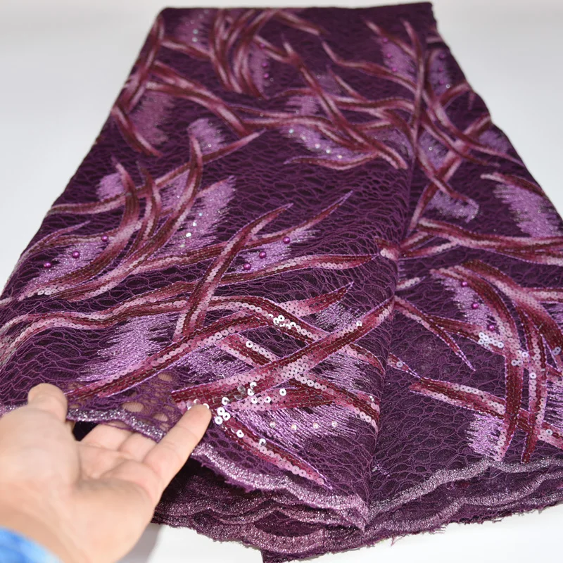 

(5yards/pc) high quality African double net lace fabric newest French lace fabric with sequins embroidery and beads FLP211