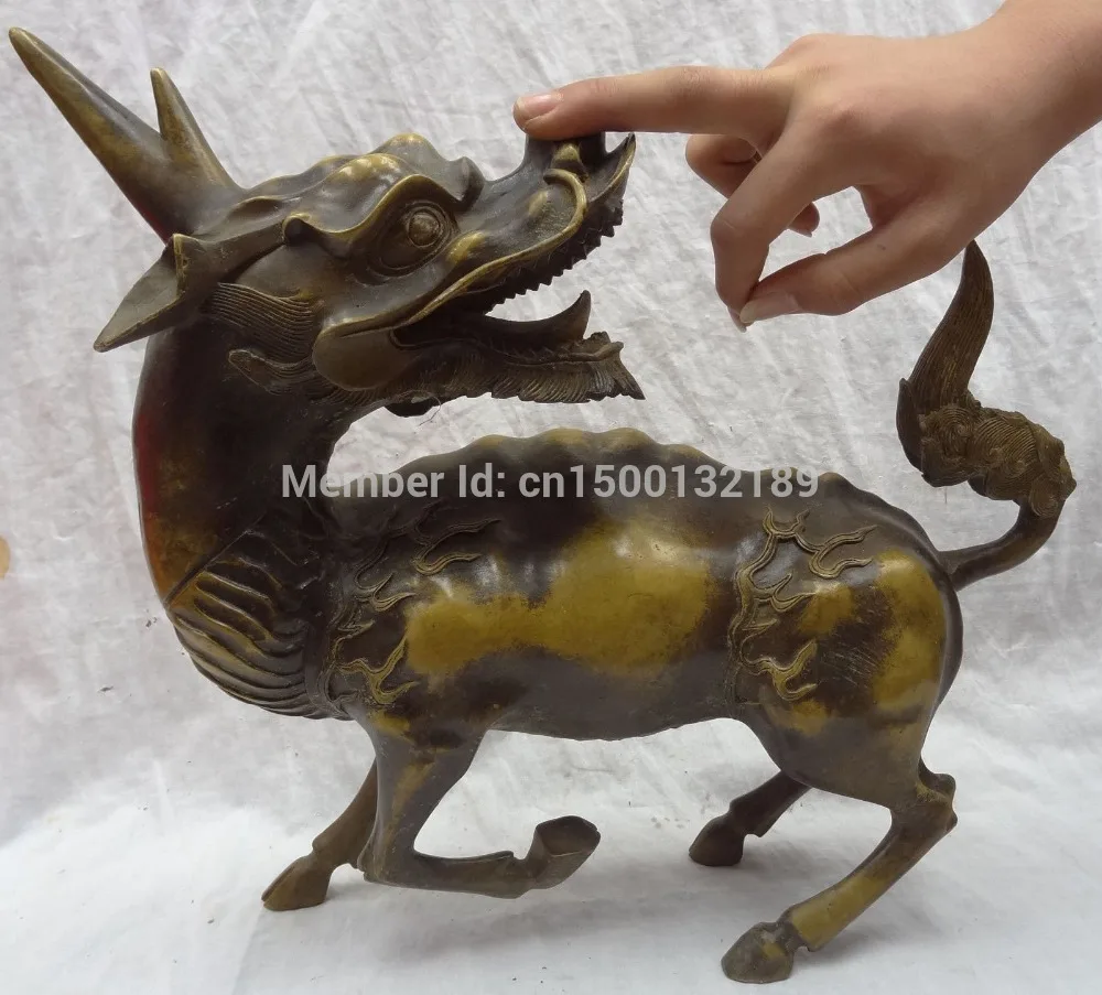 0015 15 авиапочту Китая (China бронзовая скульптура фэншуй защиты Единорог фигурка с