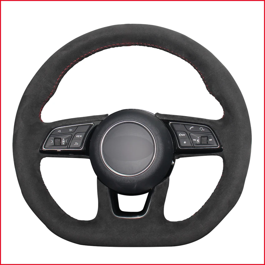 Ручная строчка Mewant черная замша для Audi A3 (8V) A4 (B9) Avant A5 (F5) A1 (8X) Sportback Q2 2016 2019|Чехлы на