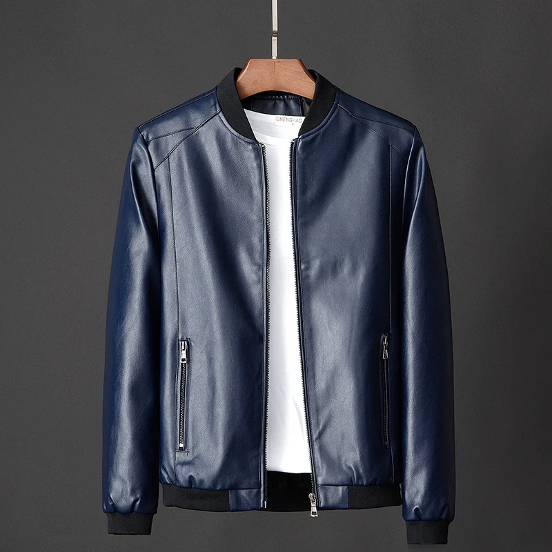 

Men's Brand Leather Jacket Slim Motorcycle Jacket Leather Jacket Fashion Trend Motorcycle Zip Jacket Casual Street