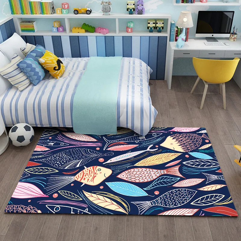 

Modern Minimalist Cartoon Carpet Living Room Children's Room Bedroom Fully Covered Bedside Blanket Household Rectangular Floor