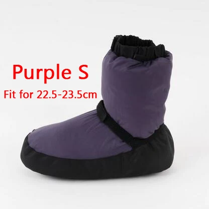 New Ballet Warm-ups For Women Ballet Pointe Dance Shoes Soft Dance Boots Protection Foot Warm Shoes Winter Fitness Boots - Цвет: Purple S