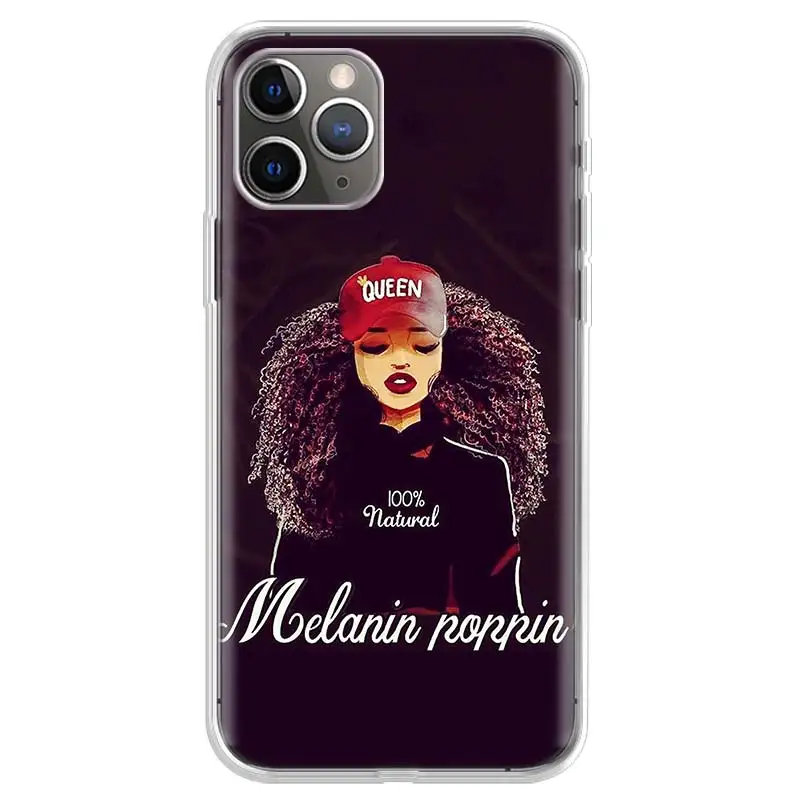 Меланин поппин Черная Королева для Apple iPhone 7 8 Plus 11 12 Mini Pro 10 X XS XR 6 6S 5 5S SE Max мягкий
