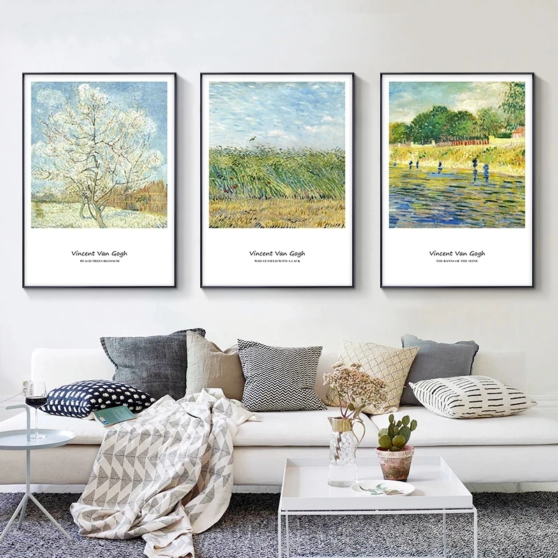 Monet Van Gogh художественные классические плакаты и принты абстрактный пейзаж