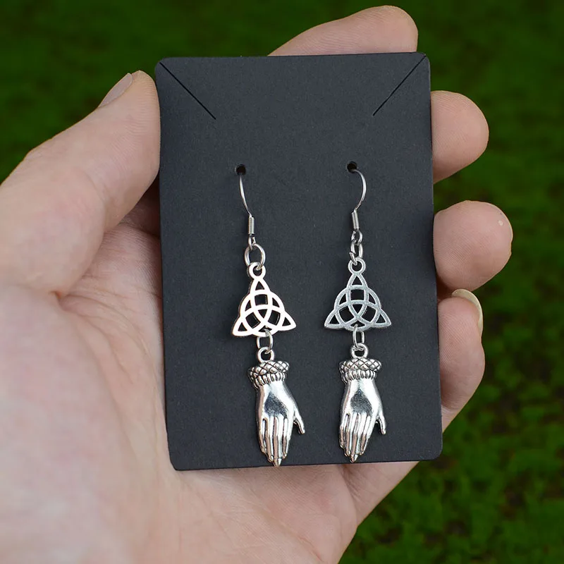 

Celtics Hand Earring Silver Dangle Drop Earring
