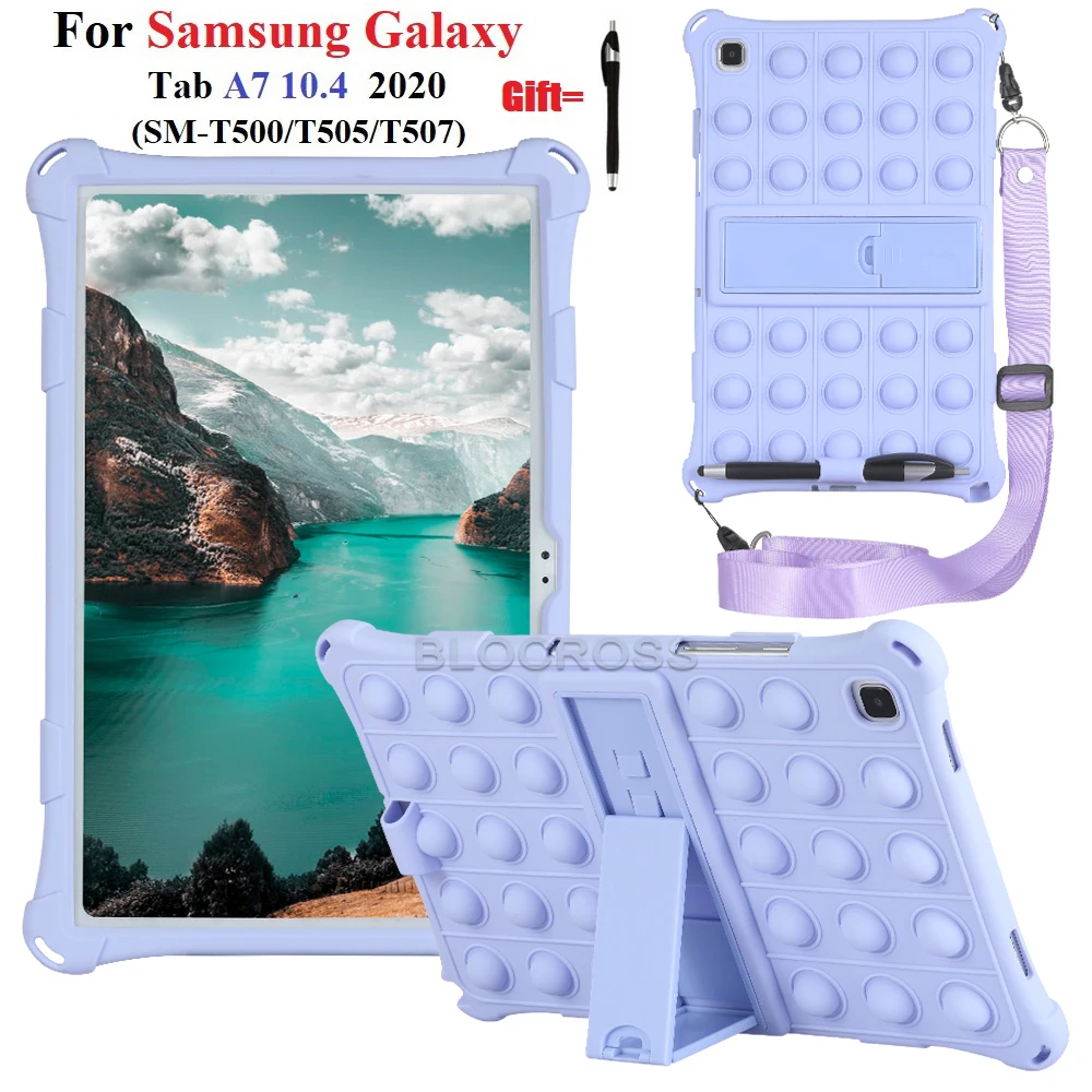 

Fidget Sensory Toy Case for Galaxy Tab A7 10.4" 2020 SM-T500/T505/T507 Kids Stylish Soft Release Stress Shockproof Silicone Case