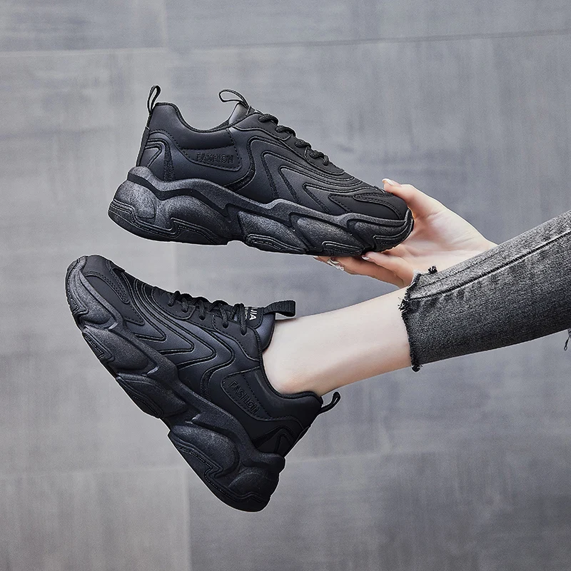 

Women's Chunky Sneakers Thick Bottom Platform Vulcanize Shoes Fashion Breathable Casual Shoe Footwear for Woman Female New New