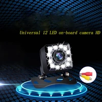 ezzha universal 12 led car camera hd ccd night vision auto rear view camera 170 wide angle backup parking vehicle camera