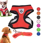 Шлейка-жилетка для собак, тренировочная Мягкая сетчатая шлейка для щенков, собак, кошек, щенков, с поводком 1 м