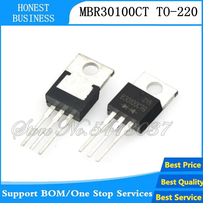 10 шт./лот MBR30100CT B30100G MBR30100 MBRF30100CT TO 220 30 Amp HT Power Schottky Barrier выпрямитель 100 вольт до 200