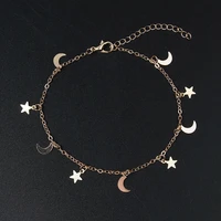 fashion charm bracelet golden moon stars exquisite tassel thin bracelet ladies accessories bracelet jewelry