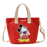 disney mickey mouse lady canvas crossbody shoulder bag cartoon fashion minnie handbag large capacity shopping book bag