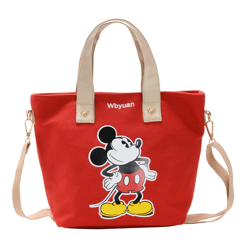 Женская Холщовая Сумка через плечо Disney Mickey Mouse модная сумочка Минни