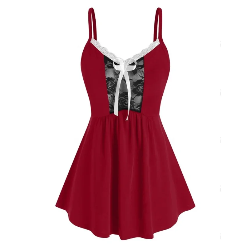 

2021 European and American sexy lace lace-up waist short skirt irregular hem high waist dress Black dance skirt mini skirt women