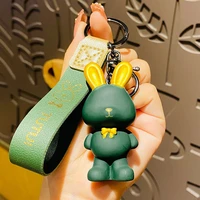 cartoon pendant leather bag car plastic resin bunny doll key ring keychain accessories jewelry festivals gift