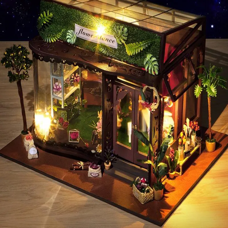 Цветочный магазин кукольный домик сделай сам миниатюрный с мебелью красивые