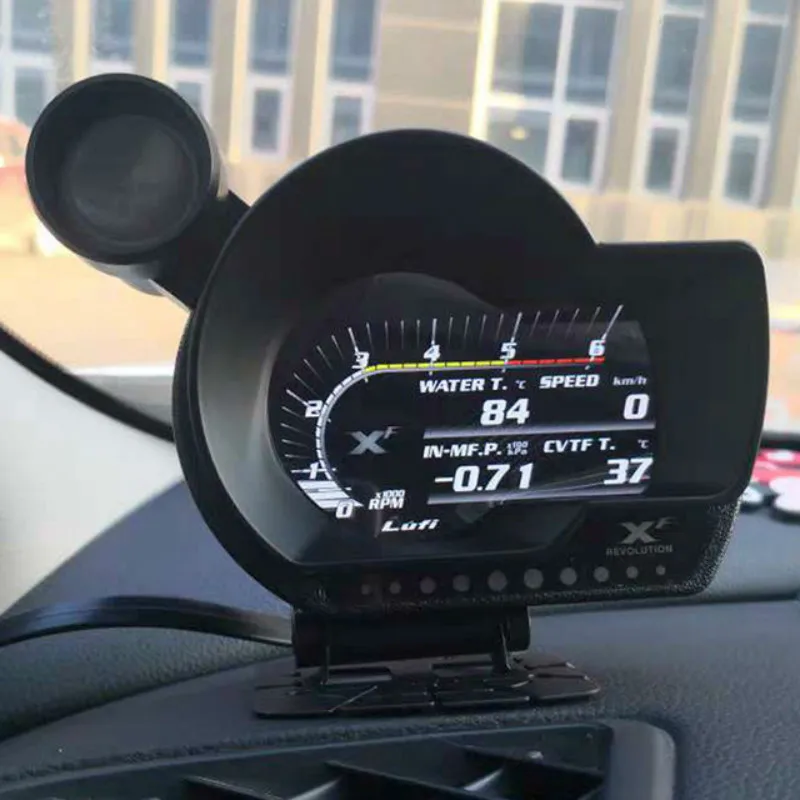 LUFI XF OBD2 Digital Turbo Boost Oil Pressure Gauge for car Afr RPM Fuel EXT Speed Smart Meter English Version | Автомобили и