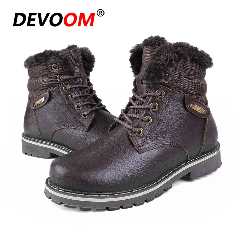 Мужская походная обувь; зимние охотничьи ботинки «doc martins»; мужские зимние ботинки из плюша; высококачественные кожаные повседневные ботинки для альпинизма на меху; большие размеры
