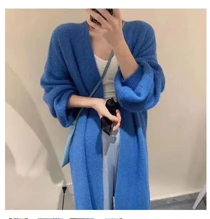 

autumn winter women v-neck long sleeved loose open stitch cardigans korean female loose sweaters coats plus size 2XL