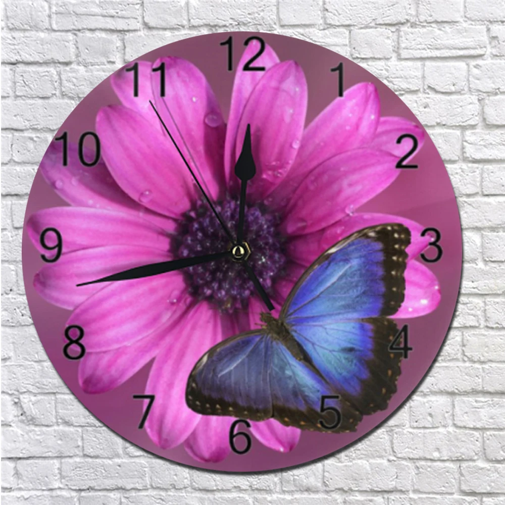 Масляные настенные часы Butterflie бесшумные с цифровым циферблатом электронные