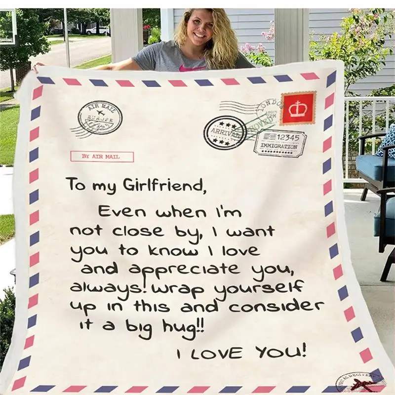 Фланелевое Одеяло из овечьей шерсти с надписью стеганые одеяла воздушной почтой